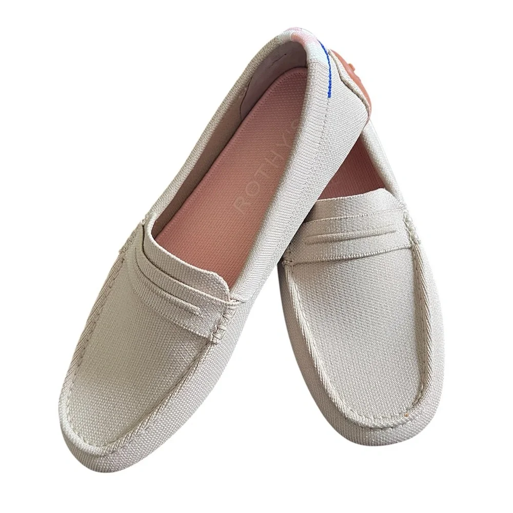 Rothy’s The Driver Loafers in Sesame Cream Tan Beige Flat Slip On Shoes Size 11 - Picture 3 of 14
